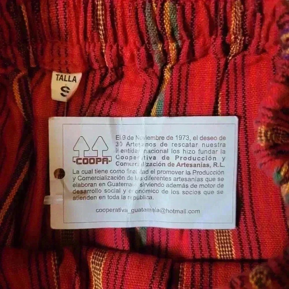 NWT Handmade 100% Cotton Guatemalan Drawstring Pants Size Small - Picture 8 of 9